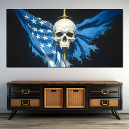 Star Spangled Vampire Skull Requiem - NicheCanvas