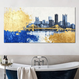 Golden Bridge Skyline - NicheCanvas