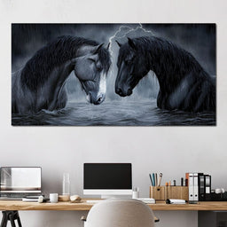 Dark Horses in the Storm - TooplesArt - NicheCanvas