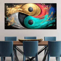 Celestial Duality Gold Turquoise - NicheCanvas