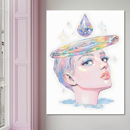 Iridescent Cosmic Halo Dream - NicheCanvas