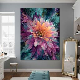 Galactic Petal Burst - NicheCanvas