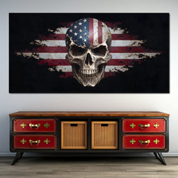 Stars Stripes Skull Rebellion - NicheCanvas