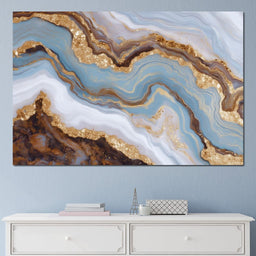 Gilded Riverstone Drift - NicheCanvas