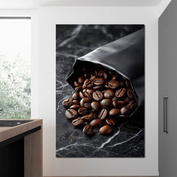 Dark Roast Coffee Bean Spill - NicheCanvas