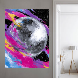 Neon Disco Moon Parade - NicheCanvas