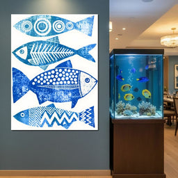 Geometric Marine Life Study - NicheCanvas