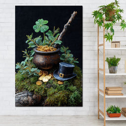 Lucky Clover Gold Pot - NicheCanvas