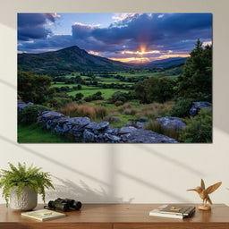 Sunbeams Over Green Valley - NicheCanvas