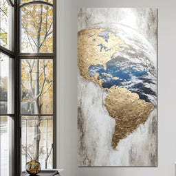 Golden Earth Reflection - NicheCanvas