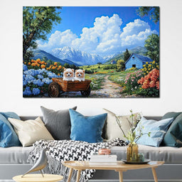 Pomeranian Wagon - NicheCanvas