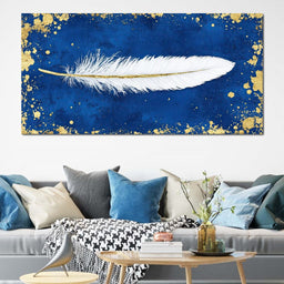 Feathered Dreams in Gold - NicheCanvas