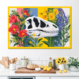 Dinosaur Elegance Flora Fusion - NicheCanvas