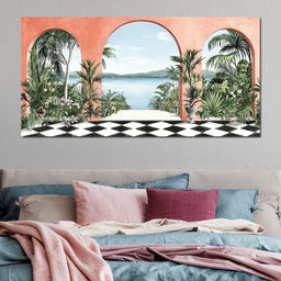Mediterranean Tropical Vista - NicheCanvas