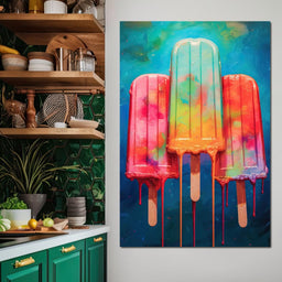 Rainbow Popsicles Glow - NicheCanvas