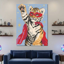 Superhero Tiger Cub Rising - NicheCanvas