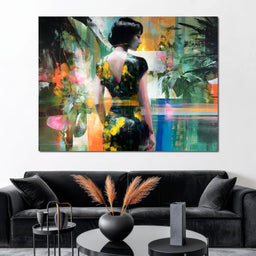 Tropical Garden Muse Portrait - NicheCanvas