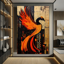 Phoenix Rise Through Flames - NicheCanvas