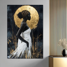 Golden Halo Grace Silhouette - NicheCanvas