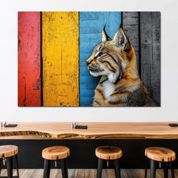 Wild Elegance Against Color Stripes - NicheCanvas