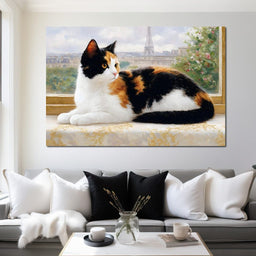 Parisian Feline Afternoon - NicheCanvas