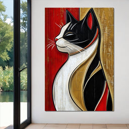 Majestic Feline Silhouette - NicheCanvas