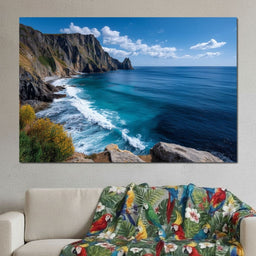 Wild Sea Cliffs Panorama - NicheCanvas