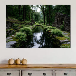 Forest Spring Stone Ruins - NicheCanvas