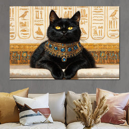 Egyptian Feline Elegance - NicheCanvas