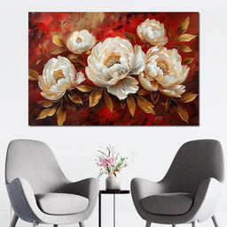 Golden Petals on Fiery Bloom - NicheCanvas