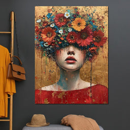 Bloomed Silence in Gold - NicheCanvas