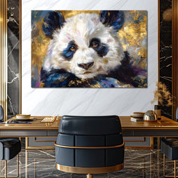Golden Panda Daydream Portrait - NicheCanvas