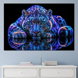 Bioluminescent Snow Leopard - TooplesArt - NicheCanvas
