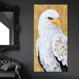 Majestic Eagle Gaze on Gold - NicheCanvas