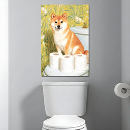 Shiba Guarding Bathroom Rolls - NicheCanvas