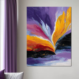 Golden Rift Over Violet Tide - NicheCanvas