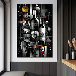 Mechanical Wine Mosaic - NicheCanvas
