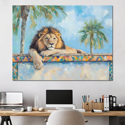 Majestic Lion Palm Retreat - NicheCanvas