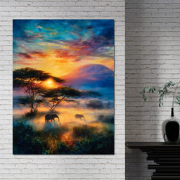 Kilimanjaro Dawn Elephant Path - NicheCanvas