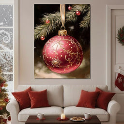 Ruby Ornament Holiday Glow - NicheCanvas