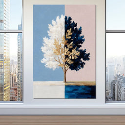Balanced Seasons Tree Reflection - NicheCanvas