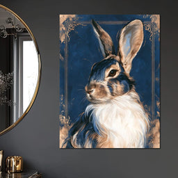 Noble Hare of the Gilded Study - NicheCanvas