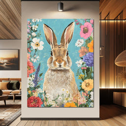 Charming Bunny Among Blossoms - NicheCanvas