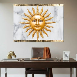 Celestial Golden Sunburst Marble - NicheCanvas
