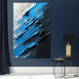Sapphire Currents Goldleaf Flow - NicheCanvas