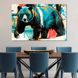 Apex Predator Stride Through Abstract Woods - NicheCanvas