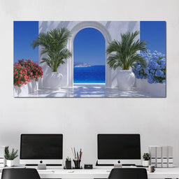 Mediterranean Archway Vista - NicheCanvas