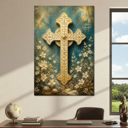 Gilded Petals Near The Relic - NicheCanvas