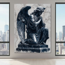 Midnight Marble Angel Prayer - NicheCanvas
