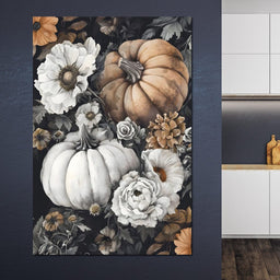 Autumn Pumpkin Floral Reverie - NicheCanvas
